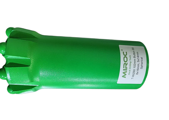T-WIZ60 102mm حفرة زر الصخرة ذات الخيوط
