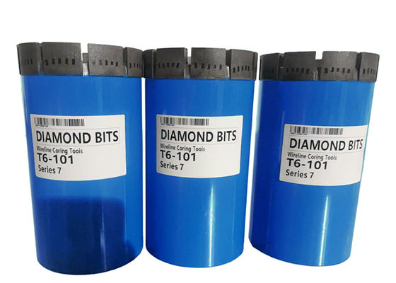 T6-101 Impregnated Diamond Core Bit with Standard Crown Profile and Face Discharge Waterways for Mining Exploration